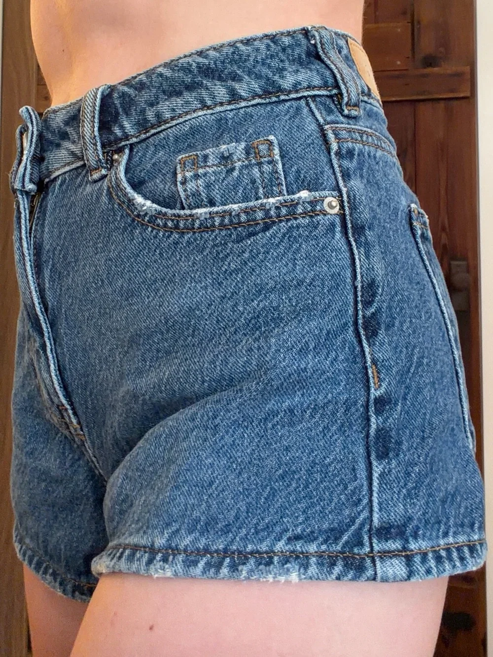 High-Waist Blue Denim Women’s Shorts